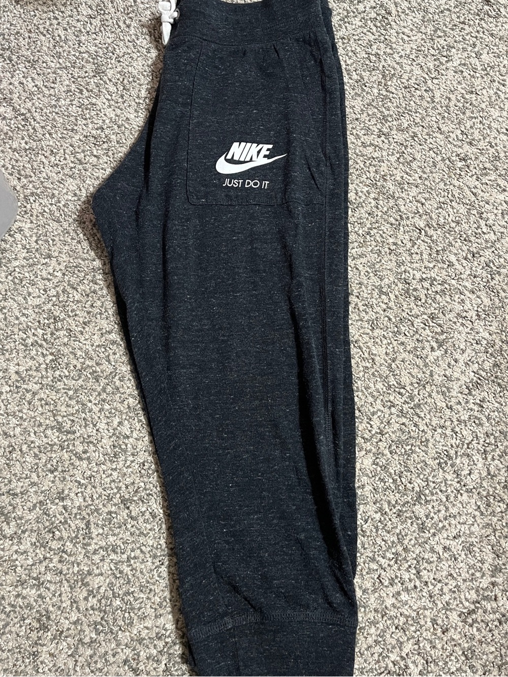 Nike Black Heather Women's Jogger Capris with White Logo